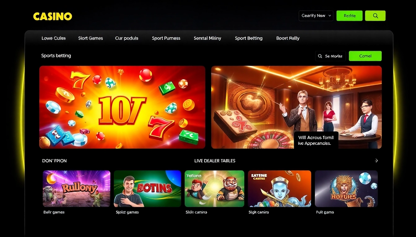Engaging scene of CK4444 net's online gaming interface with slots, live dealer, and sports betting action, highlighting user engagement and modern design.