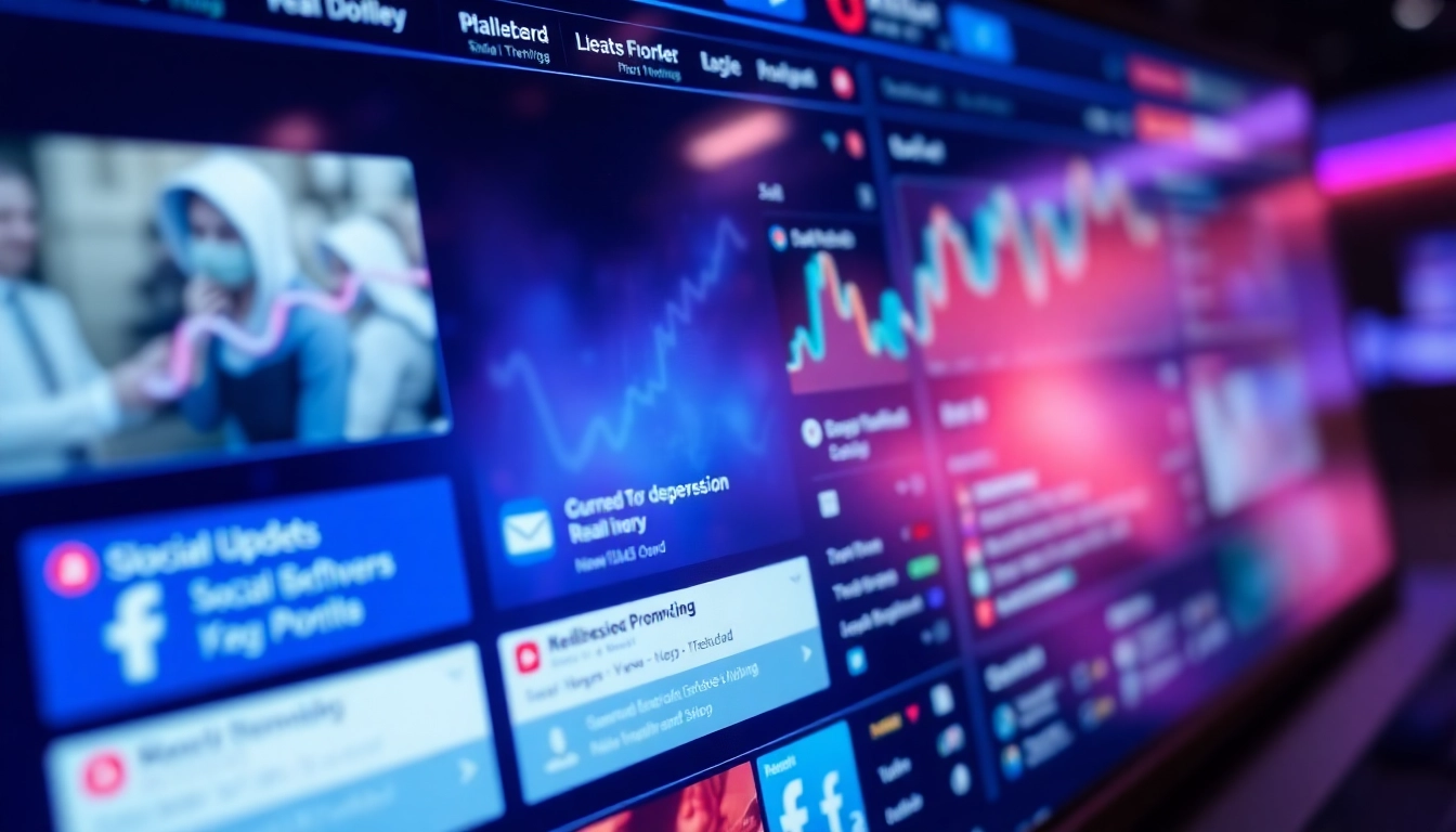 Visually engaging illustration of social platform news updates on a digital interface for